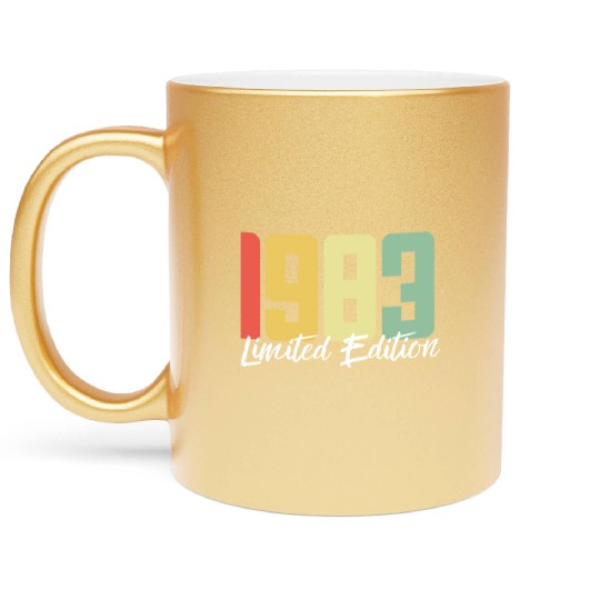 40 Years Vintage 1983 Retro 40th Birthday Metallic Mugs
