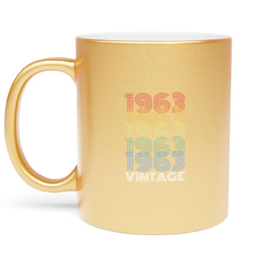 60 Years Vintage 1963 Retro 60th Birthday Metallic Mugs