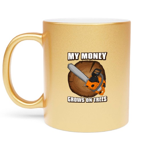 chainsaw Lumberjack Metallic Mugs