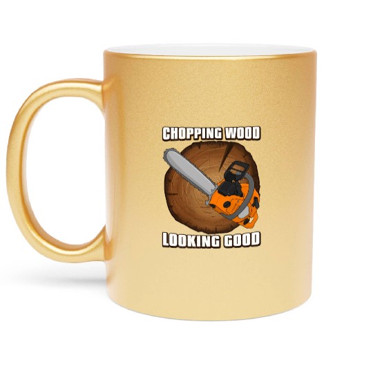 chainsaw Lumberjack Metallic Mugs