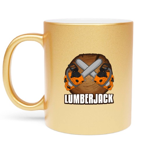 chainsaw Lumberjack Metallic Mugs