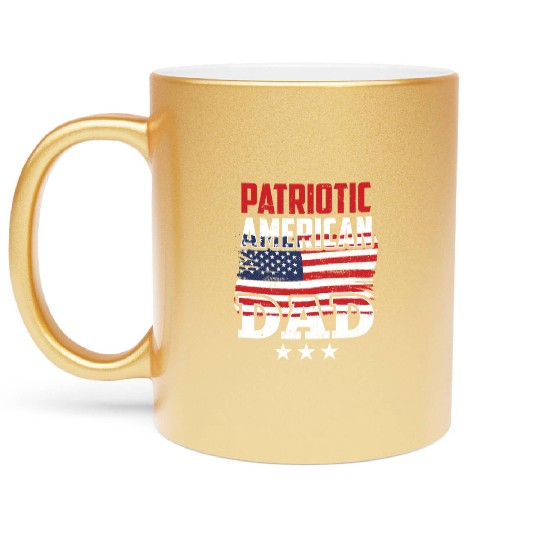 Patriotic American Dad Patriot US USA Metallic Mugs