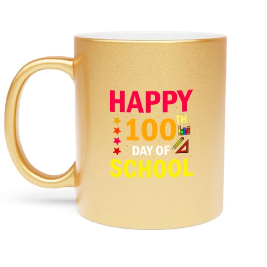 Happy 100th day of school Metallic Mugs