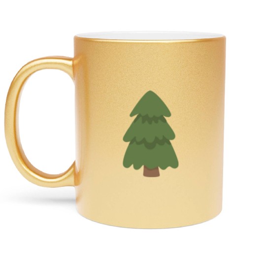 Cartoon Evergreen Tree Metallic Mugs
