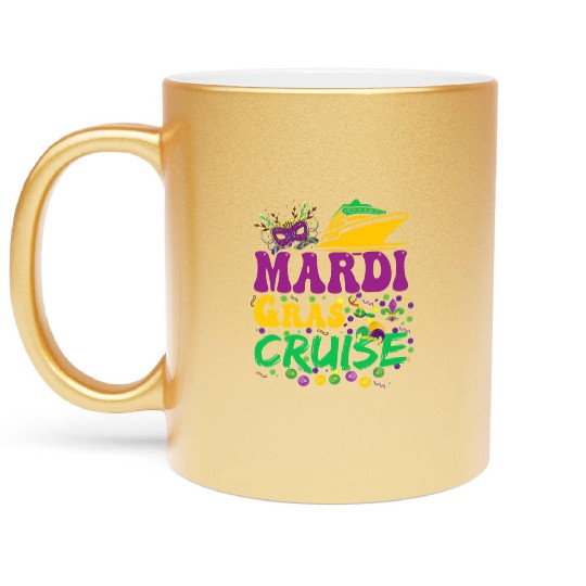 Mardi Gras Cruise Cruising Mask Cruise Ship Party Metallic Mugs