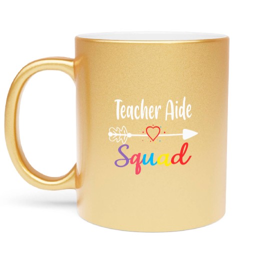Teacher Aide Squad Funny Back To School Teacher su Metallic Mugs