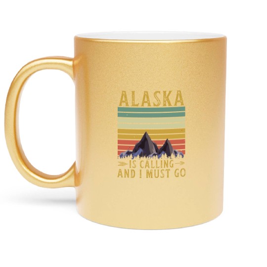 Alaska Metallic Mugs Men's Women Children USA North Pole