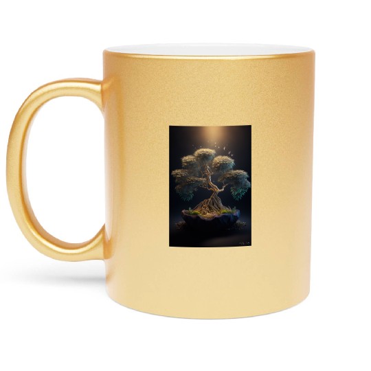 Cannabonsai - Bonsai Tree, Cannabis Plant, Metallic Mugs