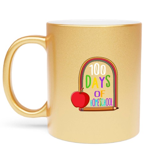 School Metallic Mugs, 100 Days Of Homeschool Metallic Mugs,
