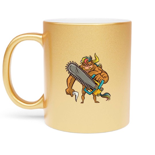 Muscular bull chainsaw Muscular bull chainsaw insp Metallic Mugs
