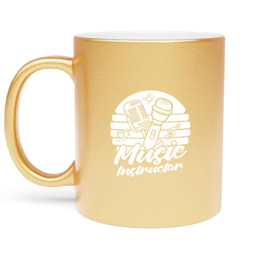 Music Teacher Microphone Metallic Mugs