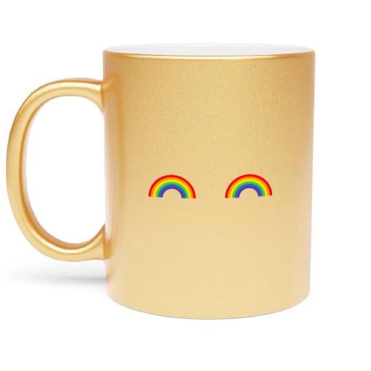 LGBT Rainbow Flag Titties Metallic Mugs