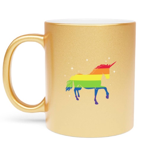 LGBT Unicorn Rainbow Flag Metallic Mugs