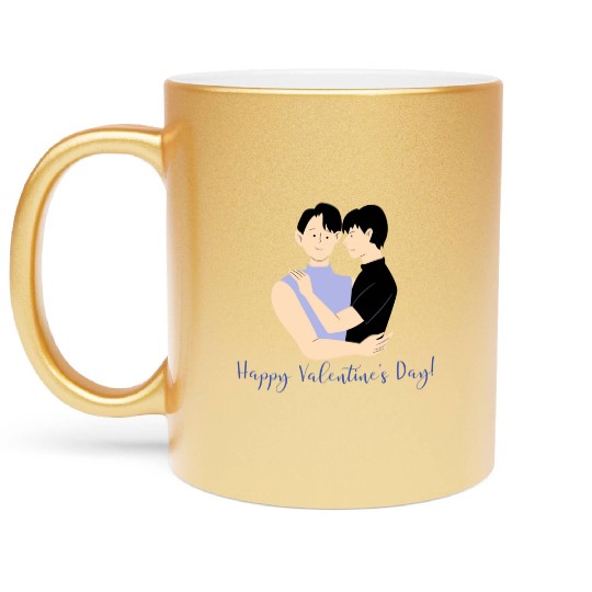 lesbian lgbtq pride valentine day 2023 valentines Metallic Mugs
