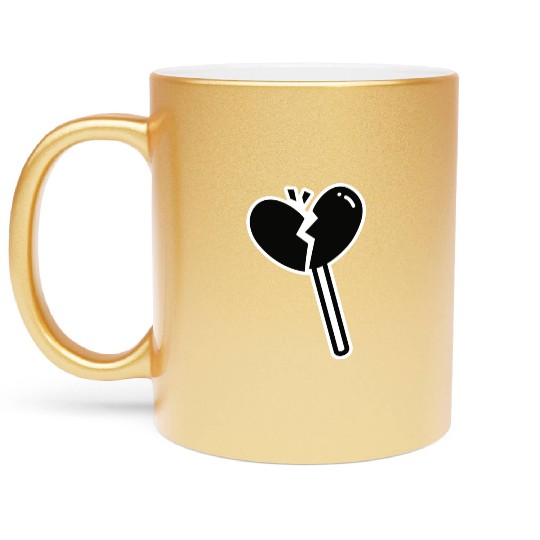 Broken Heart Lollipop Candy Metallic Mugs
