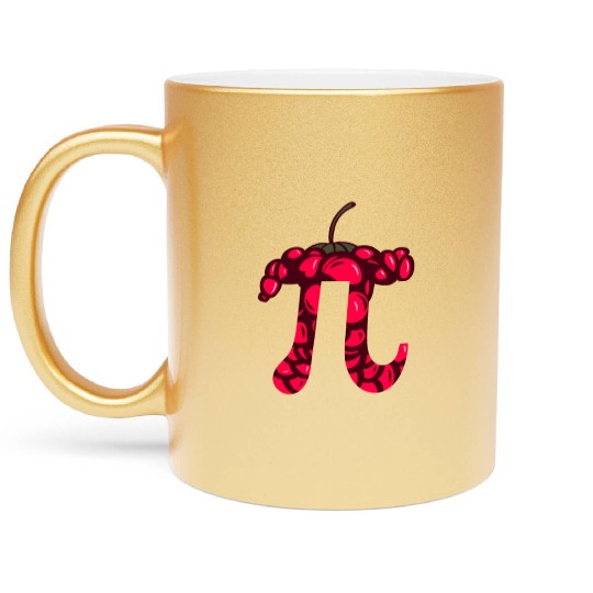 Raspberry Cake - Funny Pi Day Math Teacher Metallic Mugs