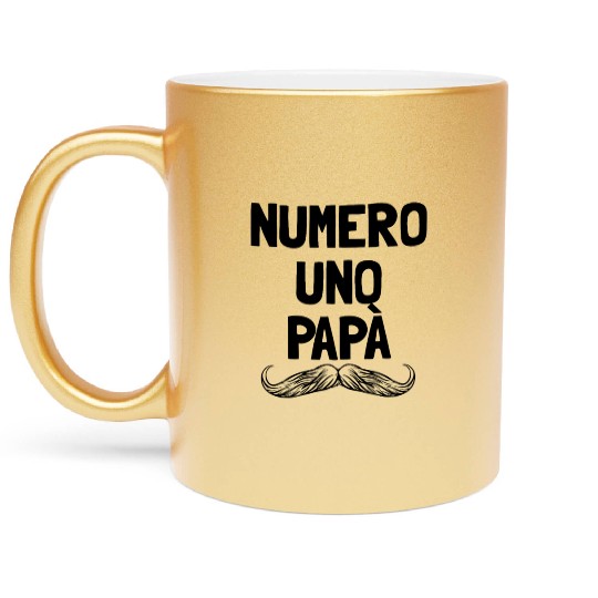 Numero Uno Papa Italian Dad Father's Number 1 Dad Metallic Mugs