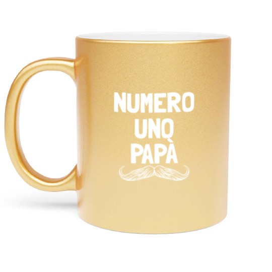Numero Uno Papa Italian Dad Father's Number 1 Dad Metallic Mugs