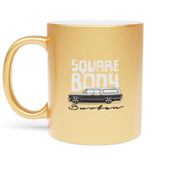 square body Frost White Metallic Mugs