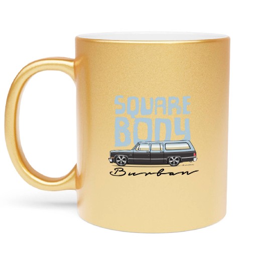 square body Light Blue Metallic Mugs