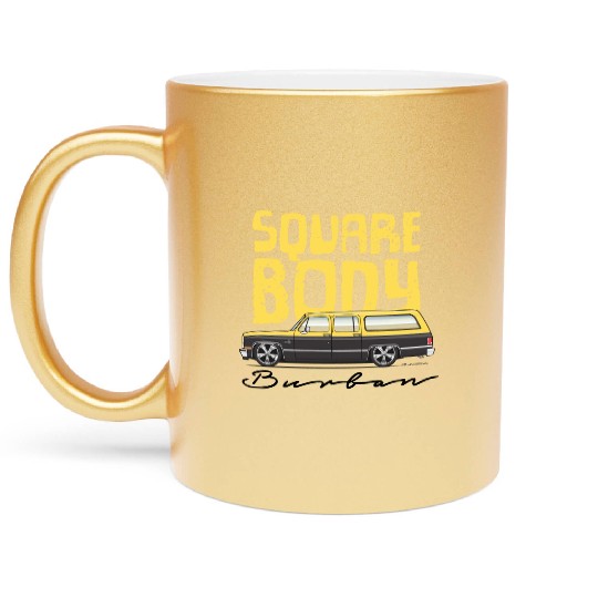 square body Colonial yellow Metallic Mugs