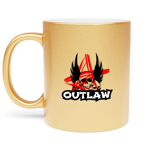 Skull - Bad Ass - Outlaw Metallic Mugs