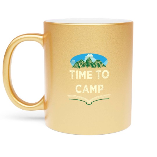 Time to Camp Summer Wildlife Tropical Outdoor Camp Metallic Mugs