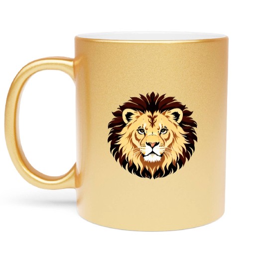 Royal Cartoon Lion - King of the Jungle 13 Metallic Mugs