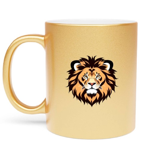 Royal Cartoon Lion - King of the Jungle 11 Metallic Mugs