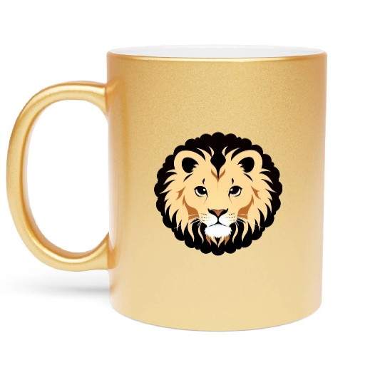 Royal Cartoon Lion - King of the Jungle 7 Metallic Mugs