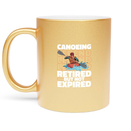 Canoe Canoeing Canoeist Retired Metallic Mugs