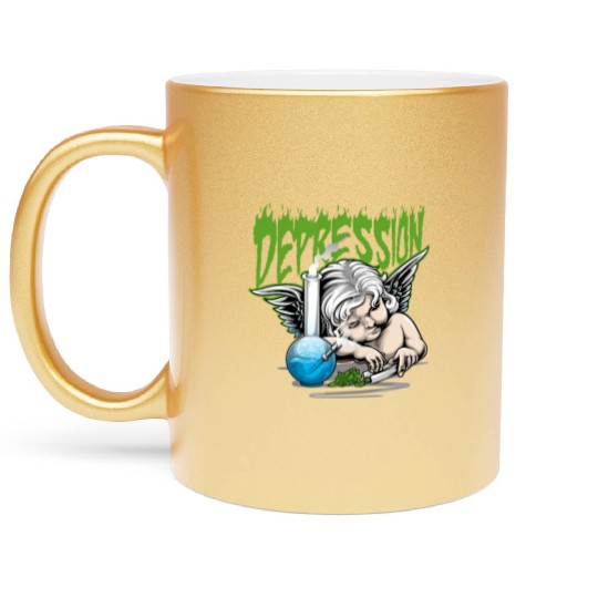 Depression Angel Metallic Mugs