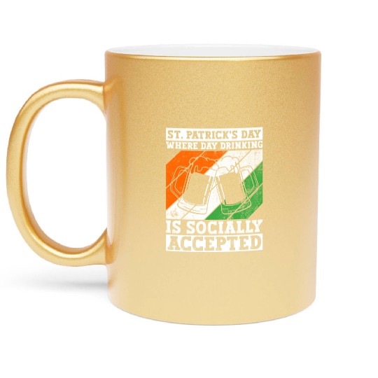 St. Patrick's Day Where Day Drinking Is Socially Metallic Mugs