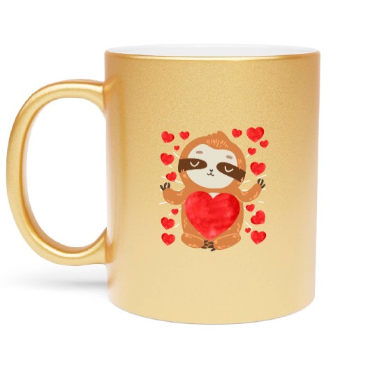Couple love you my sloth Valentine's Day Metallic Mugs