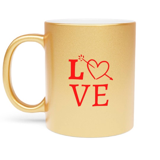 Idée cadeau amour, couple, saint valentin,Love Metallic Mugs