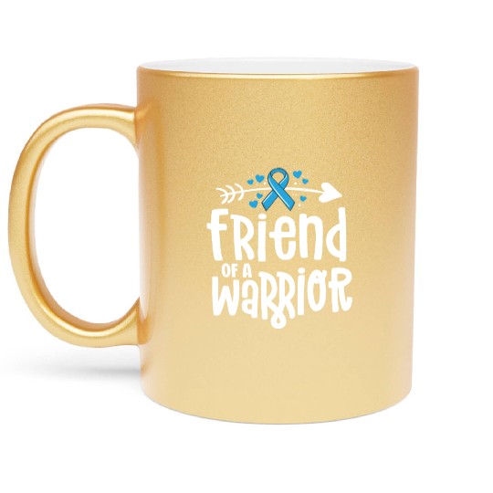 Friend Of A Warrior Support Team Prostate Cancer Metallic Mugs
