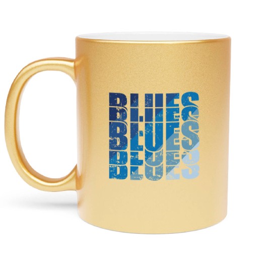 Blues Music Jazz Trumpet Chicago Metallic Mugs
