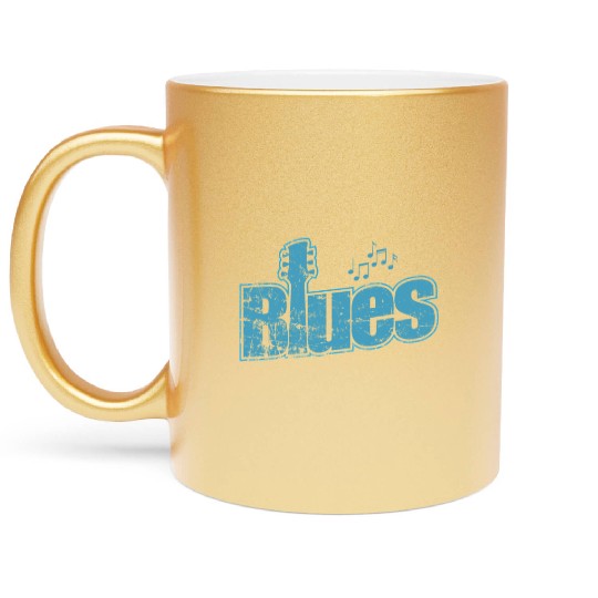 Blues Music Chicago Trumpet Metallic Mugs