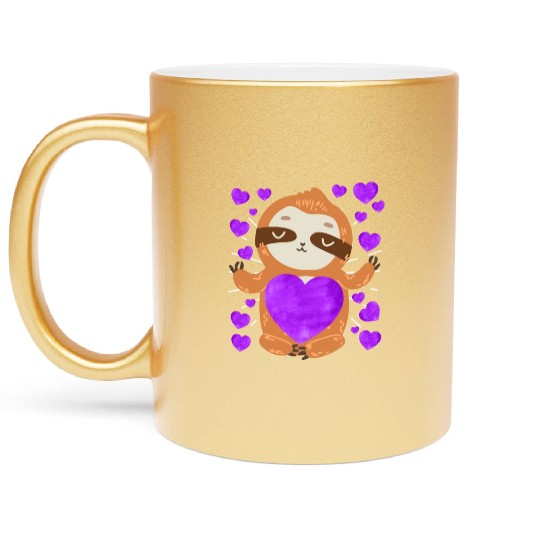 Couple love you my sloth Valentine's Day Metallic Mugs