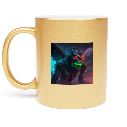 ZOMBIE IRON MAIDEN (version 15) Metallic Mugs