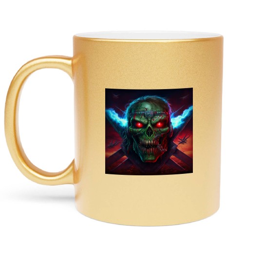 ZOMBIE IRON MAIDEN (version 14) Metallic Mugs