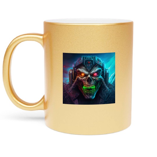 ZOMBIE IRON MAIDEN (version 8) Metallic Mugs