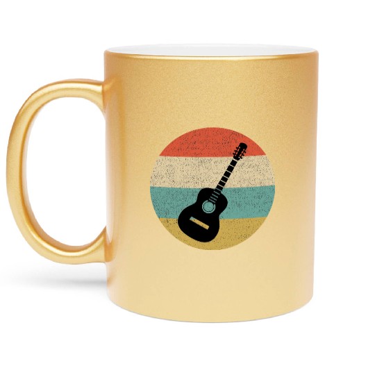 Vintage Guitar Design Metallic Mugs