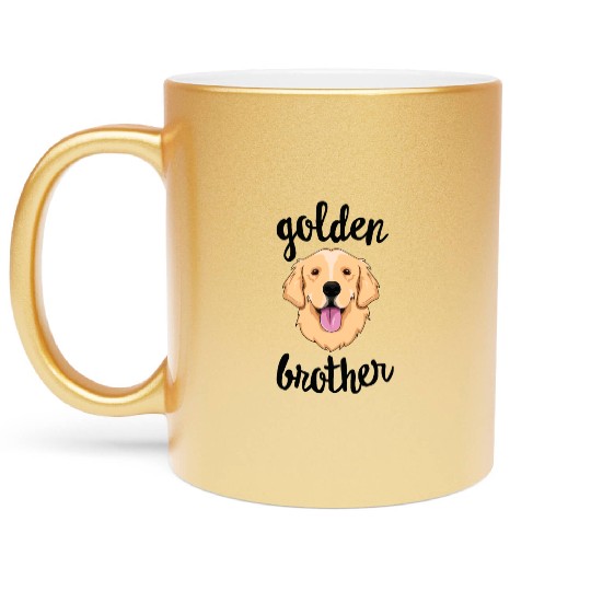 Golden Retriever Brother Sibling Family Dog Metallic Mugs