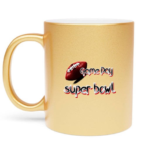 super bowl sunday Metallic Mugs
