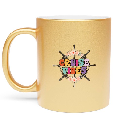 Cruise Vibes Family Cruise Vacation 2023 Metallic Mugs