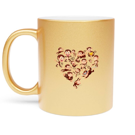 chimpanzee monkey Metallic Mugs