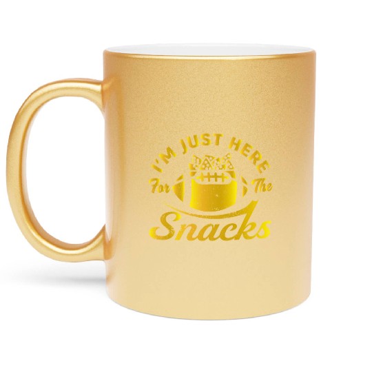 I'm Just Here For The Snacks Funny Fantasy Footbal Metallic Mugs