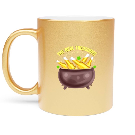 Beer Is The Real Treasure Pot Of Gold On St Metallic Mugs