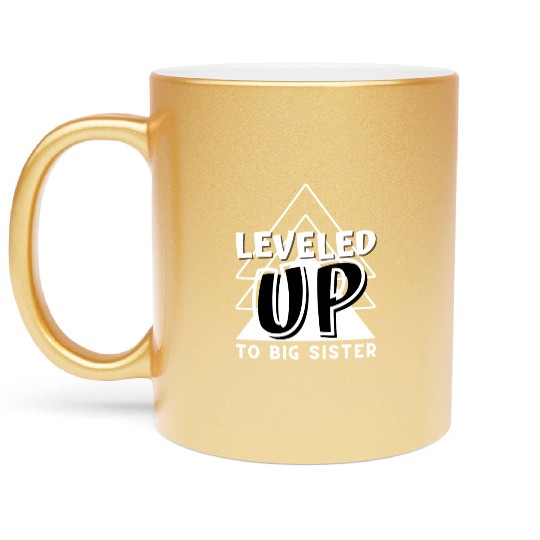 Level Up to big sister Metallic Mugs